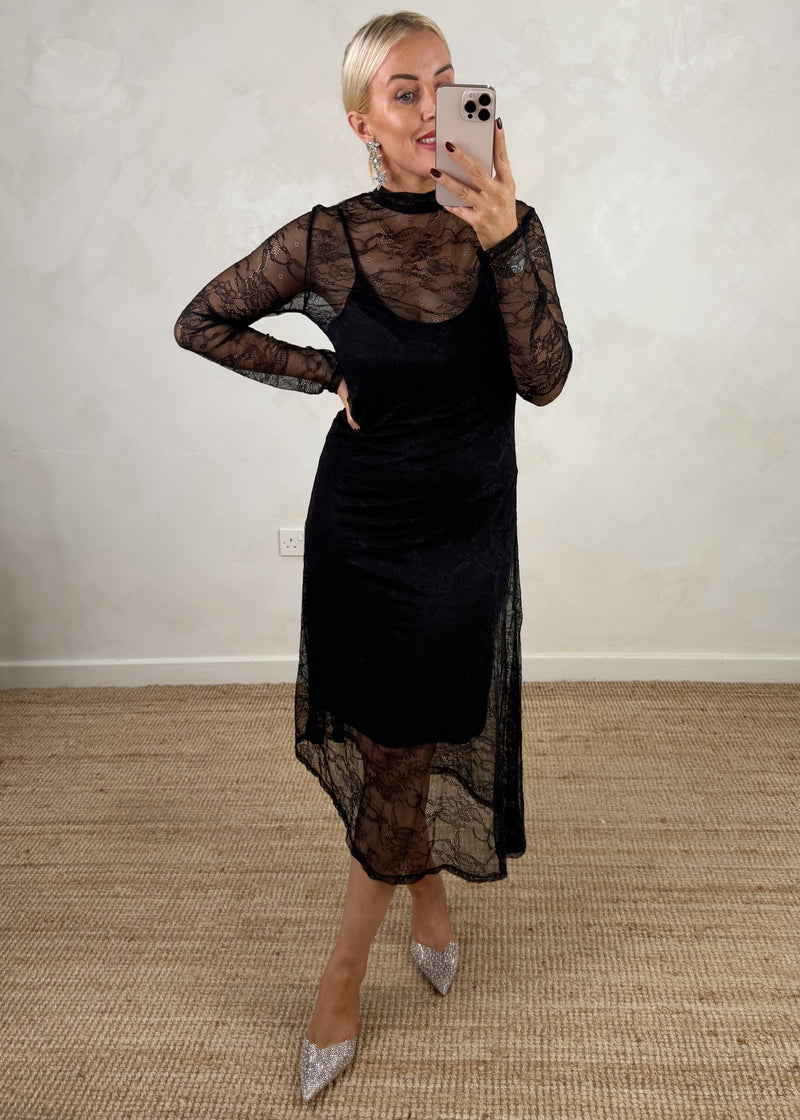 Wednesday lace dress - black-The Style Attic
