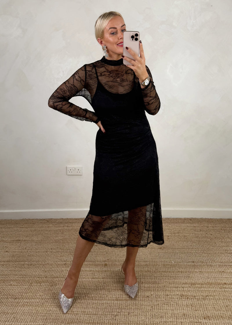 Wednesday lace dress - damson-The Style Attic