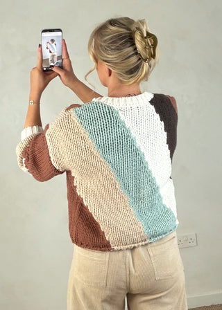 Whipstitch chunky knit - Tan-The Style Attic