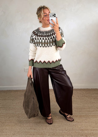 Whistler fair isle knit - cream-The Style Attic