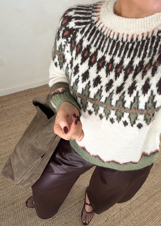 Whistler fair isle knit - cream-The Style Attic