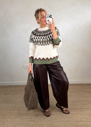 Whistler fair isle knit - cream-The Style Attic