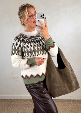 Whistler fair isle knit - cream-The Style Attic