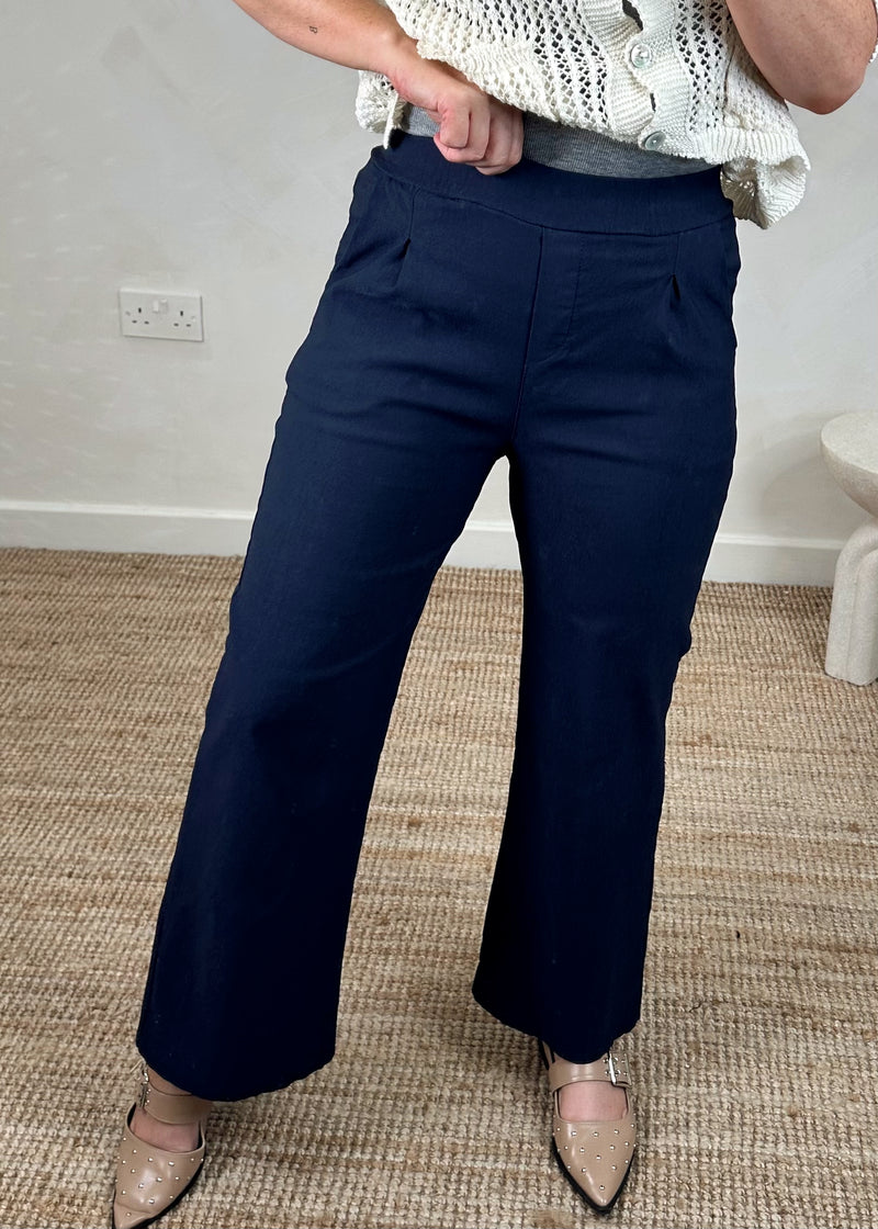 Wide leg Magic Pants - navy-The Style Attic