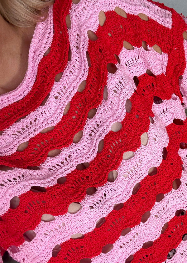 Wiggle knit ll - red/pink-The Style Attic