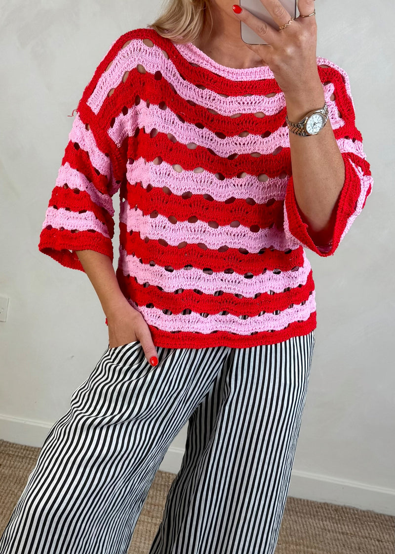 Wiggle knit ll - red/pink-The Style Attic