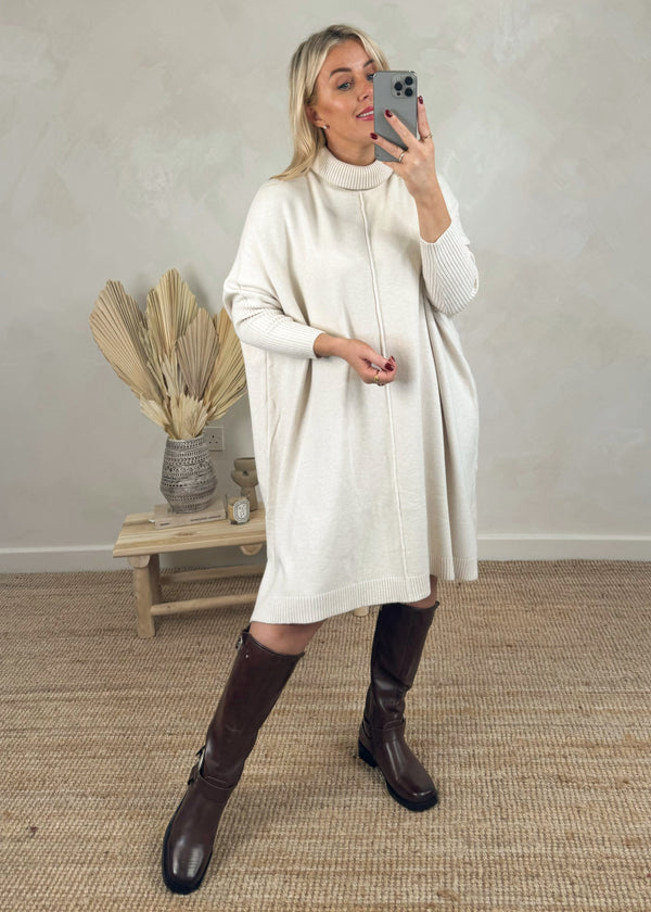 Winbury knit dress - cream-The Style Attic