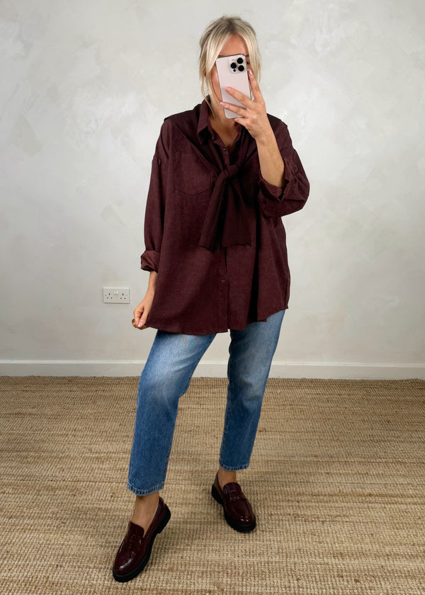 Windsor double shirt knit - damson-The Style Attic