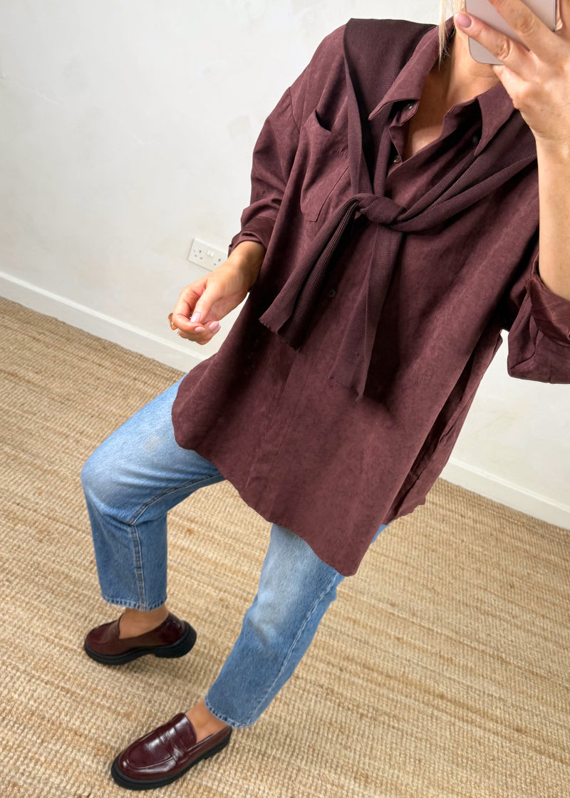 Windsor double shirt knit - damson-The Style Attic