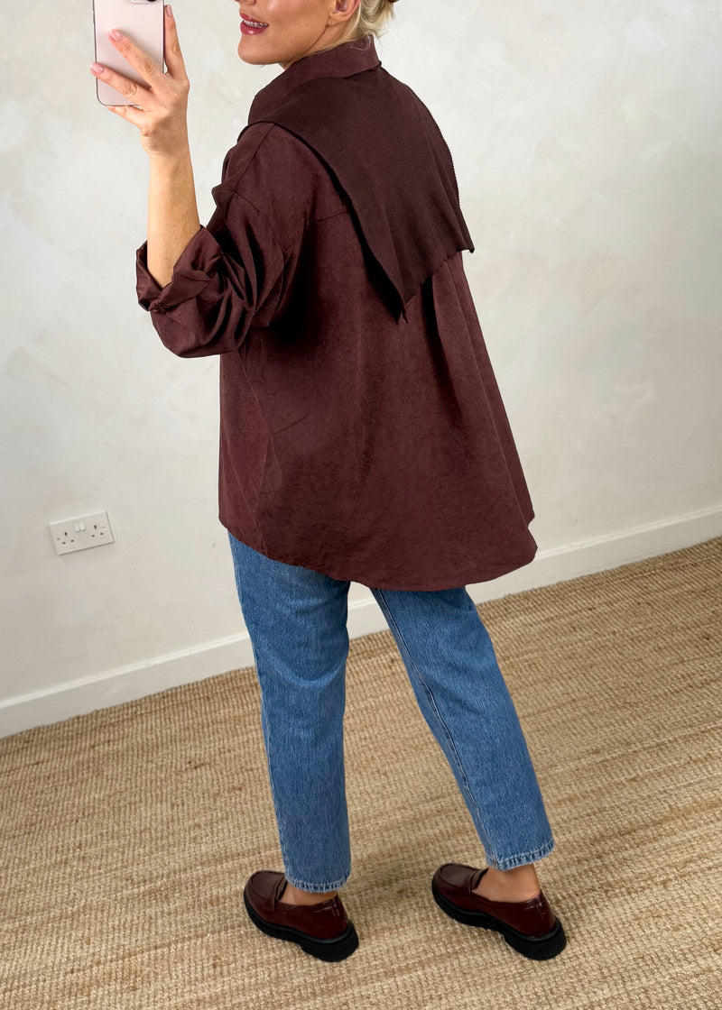 Windsor double shirt knit - damson-The Style Attic