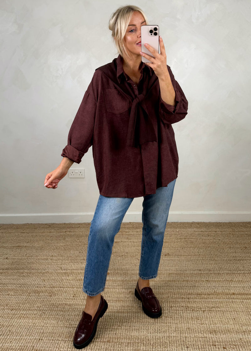 Windsor double shirt knit - damson-The Style Attic