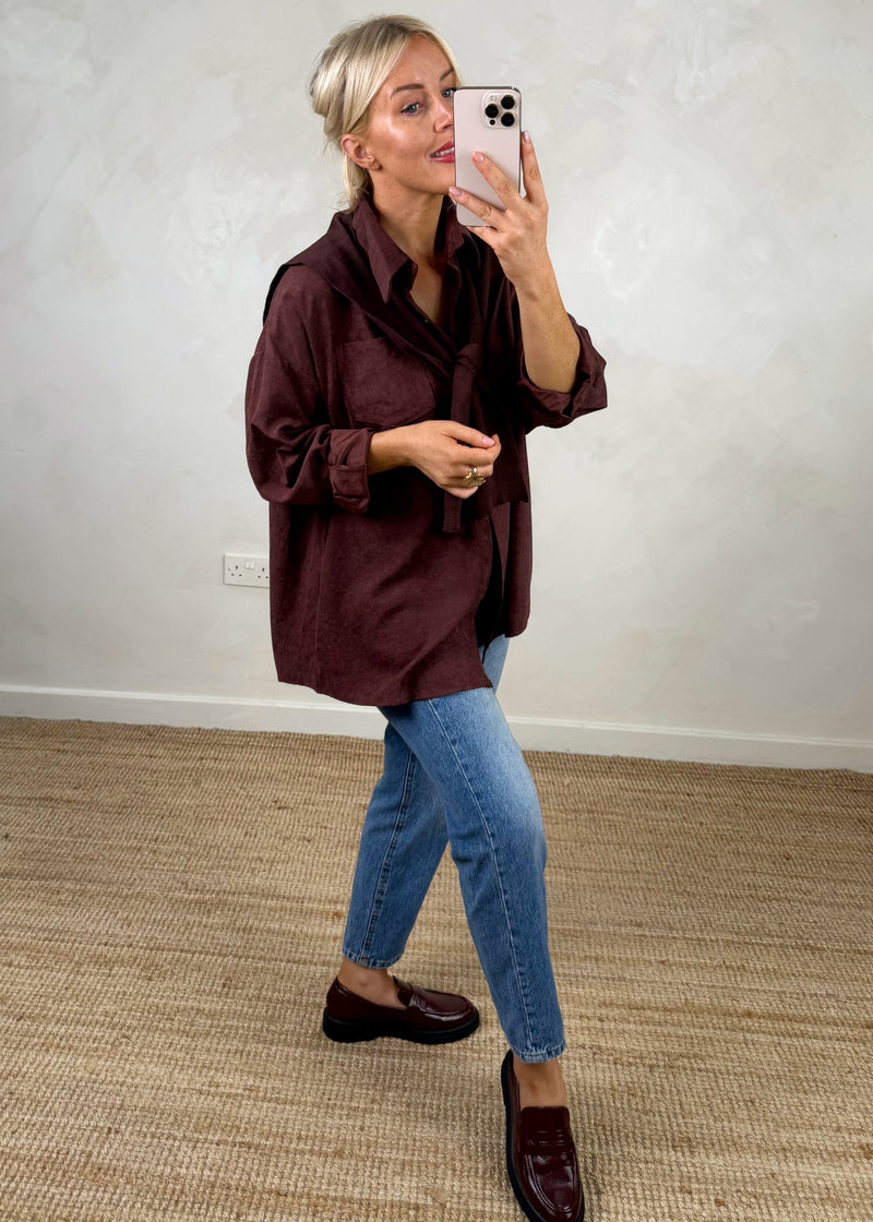 Windsor double shirt knit - damson-The Style Attic