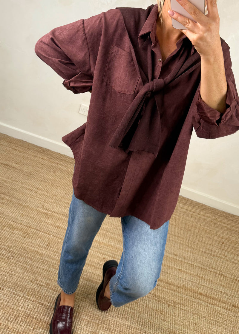 Windsor double shirt knit - damson-The Style Attic