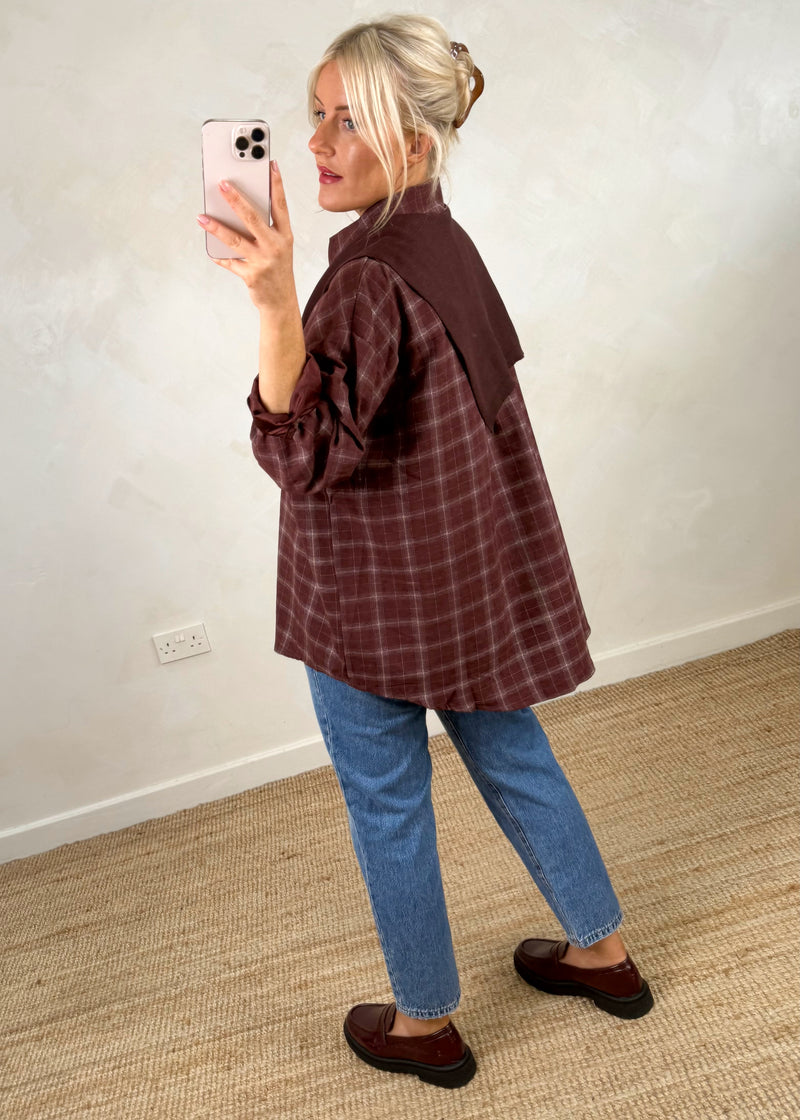 Windsor double shirt knit - damson plaid-The Style Attic