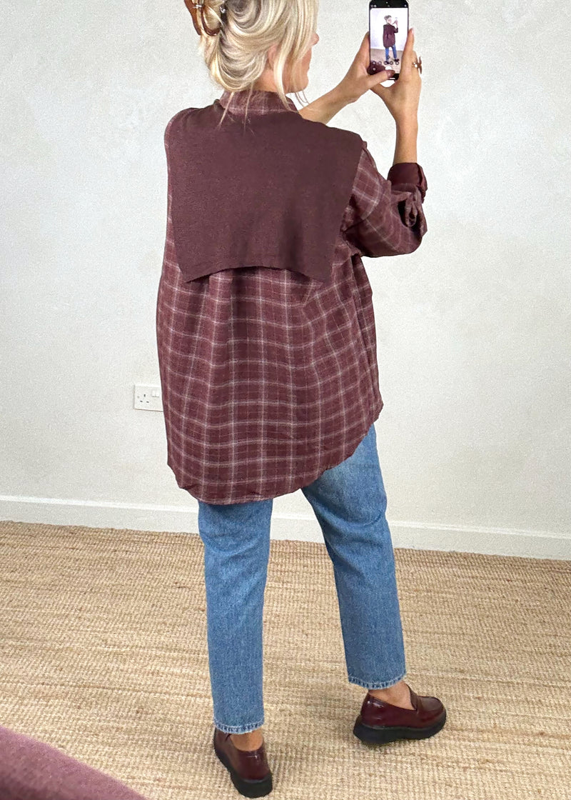 Windsor double shirt knit - damson plaid-The Style Attic