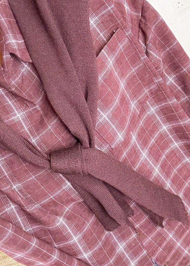 Windsor double shirt knit - damson plaid-The Style Attic