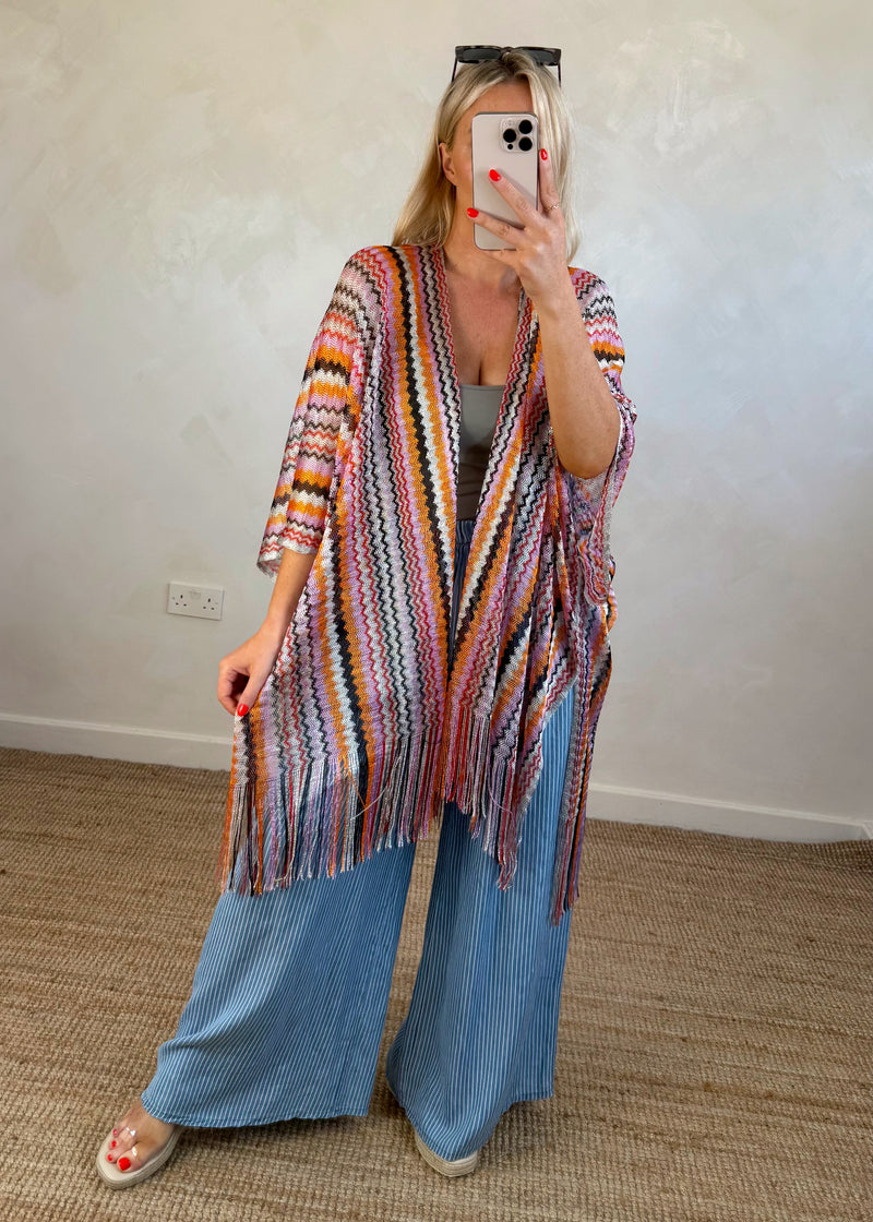 Woven throw on - oranges-The Style Attic