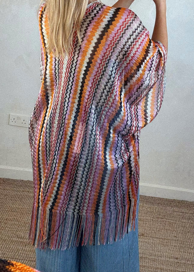 Woven throw on - oranges-The Style Attic