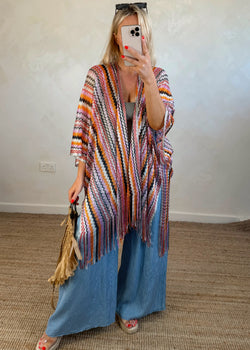 Woven throw on - oranges-The Style Attic