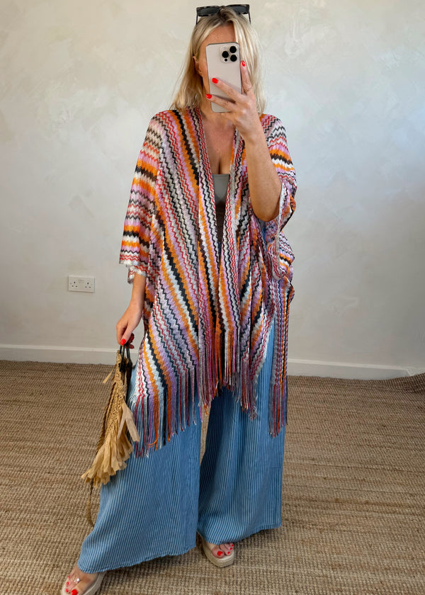 Woven throw on - oranges-The Style Attic