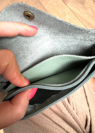 XL Leather coin purse - black-The Style Attic