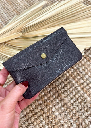 XL Leather coin purse - coffee-The Style Attic