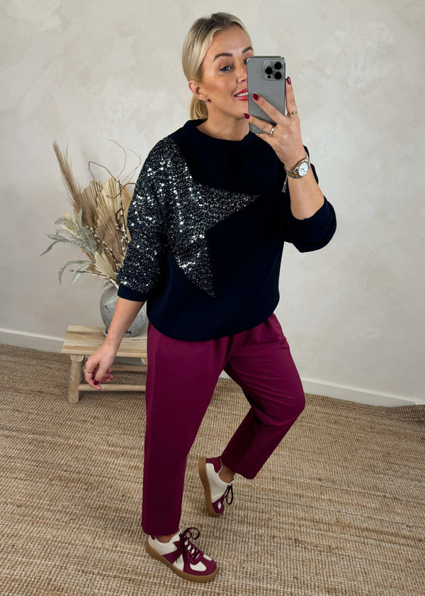 XL sequin star sweater-The Style Attic