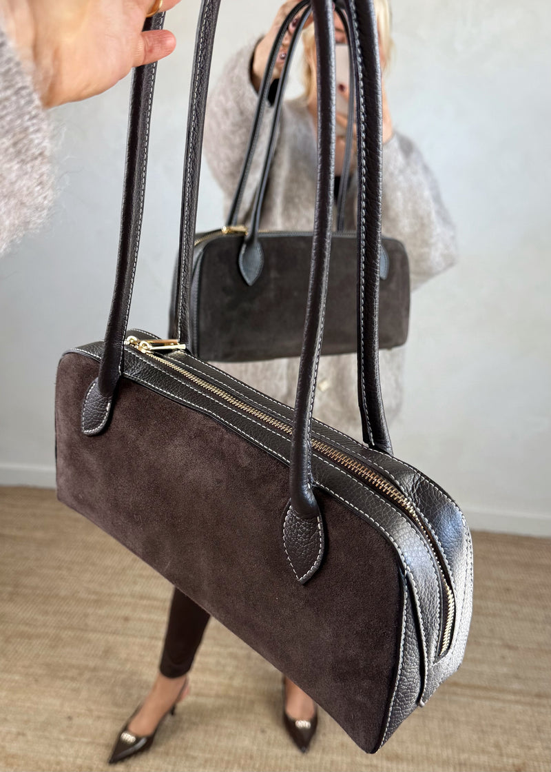 Zadie leather bag - chocolate-The Style Attic