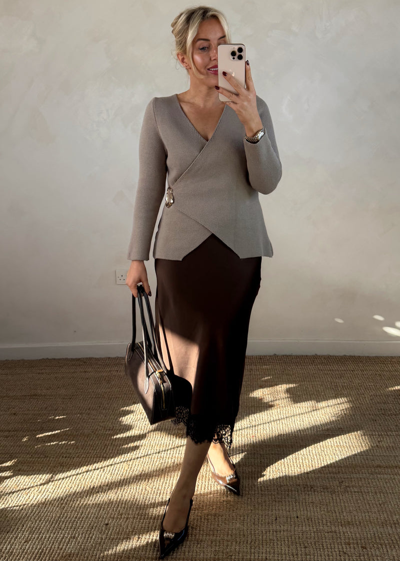 Zadie leather bag - chocolate-The Style Attic