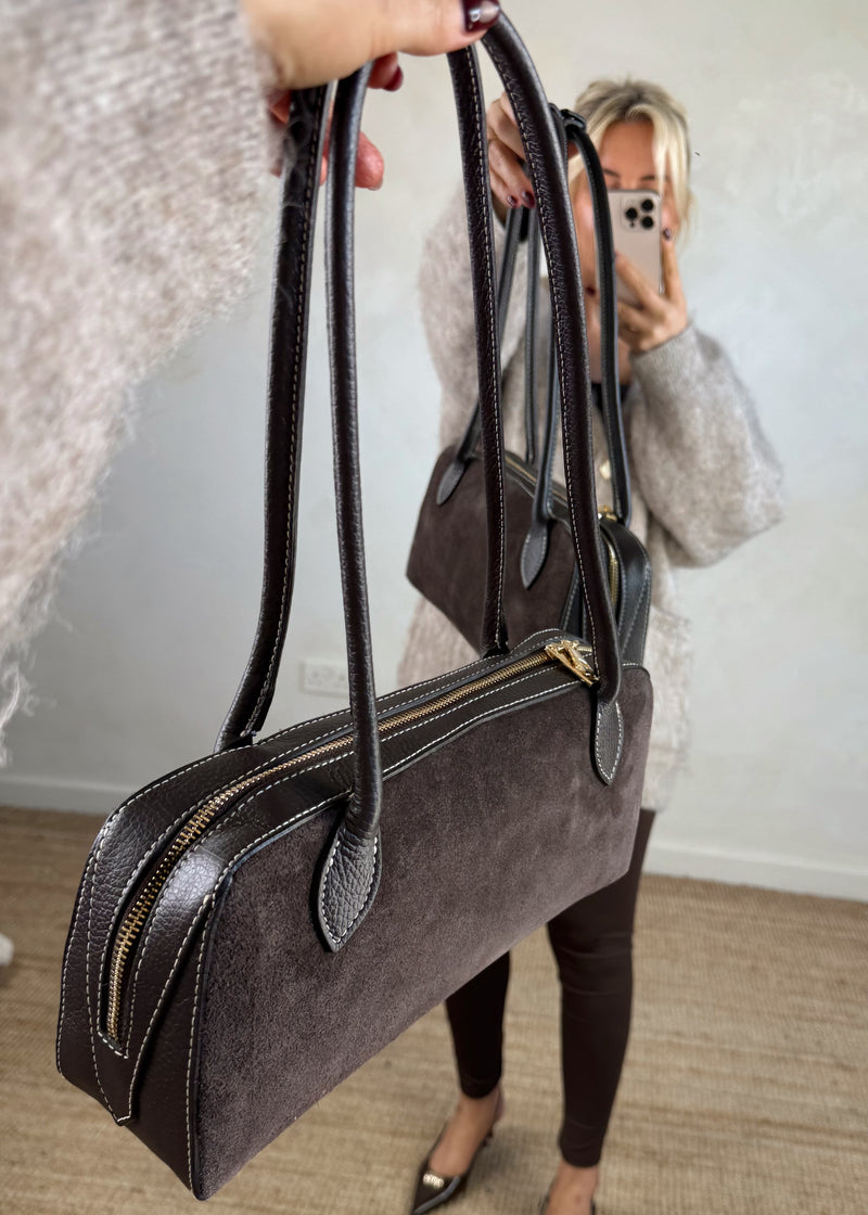 Zadie leather bag - chocolate-The Style Attic