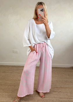 Ziggy striped trousers - blush