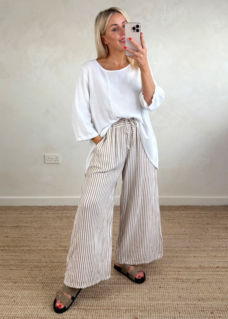 Ziggy striped trousers - mocha