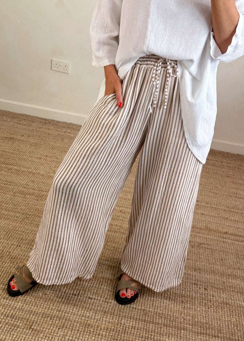 Ziggy striped trousers - mocha