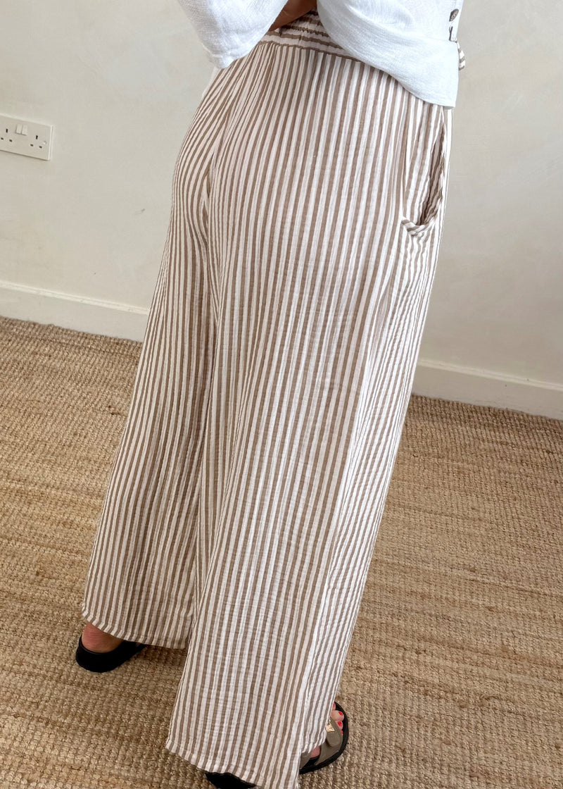 Ziggy striped trousers - mocha