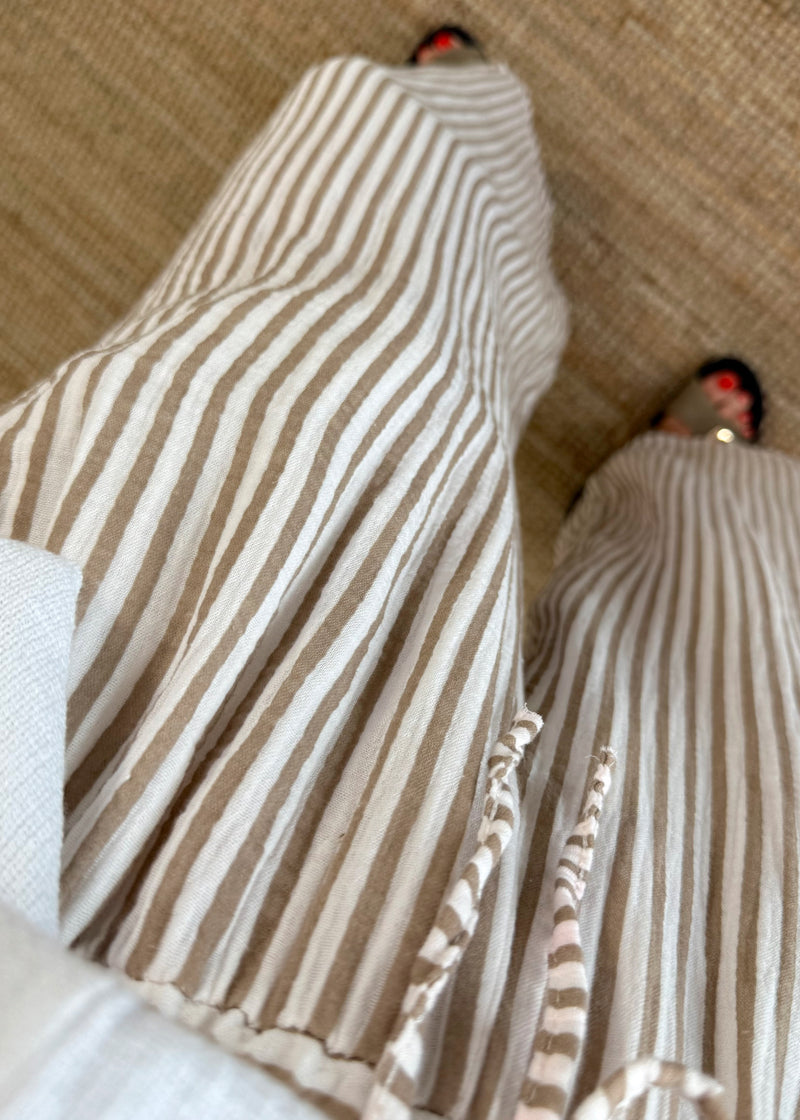 Ziggy striped trousers - mocha