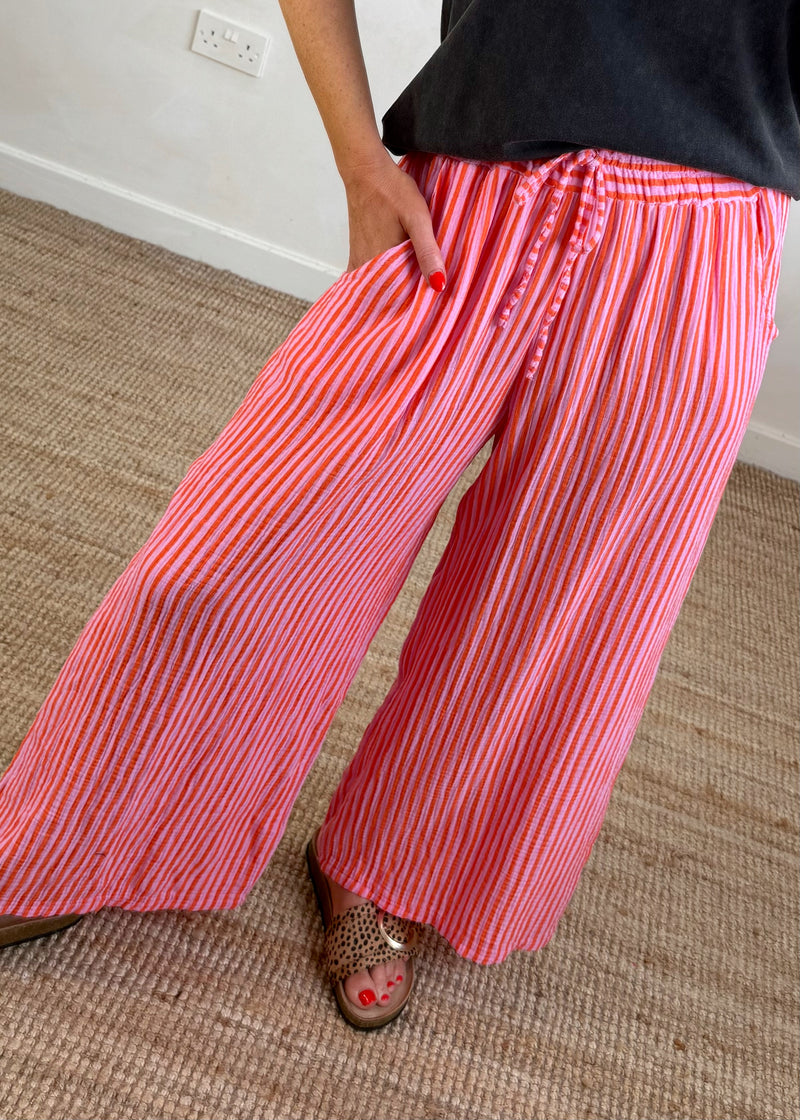 Ziggy striped trousers - orange/pink