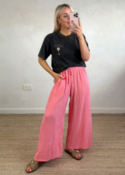 Ziggy striped trousers - orange/pink