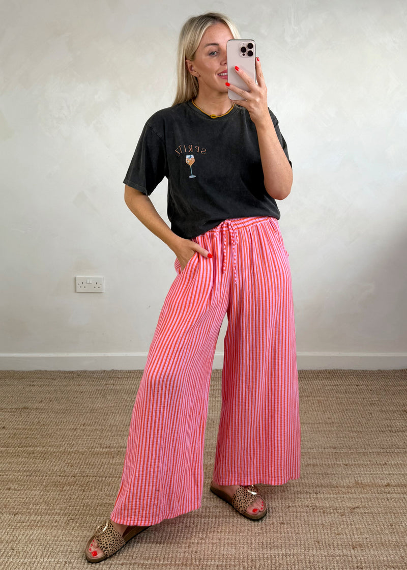 Ziggy striped trousers - orange/pink
