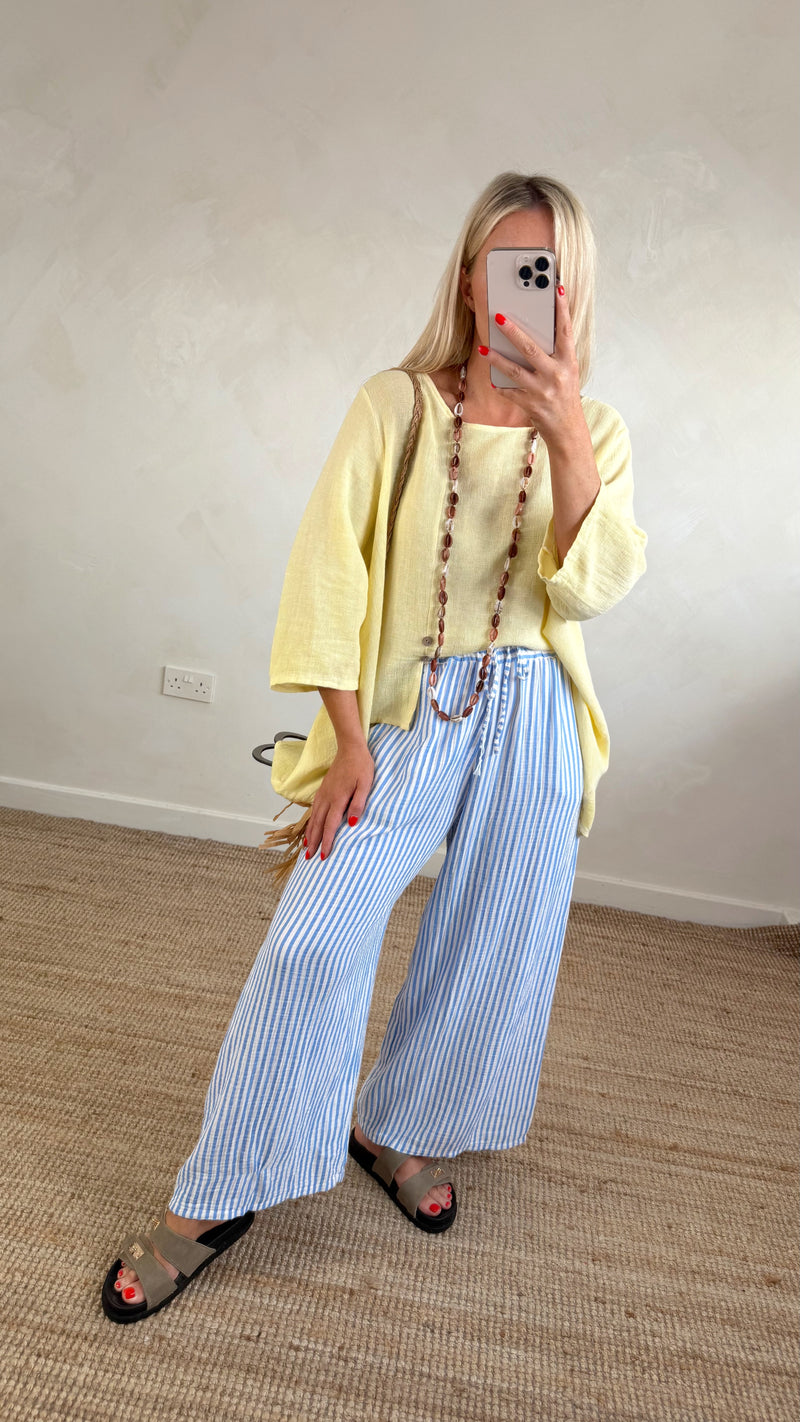 Ziggy striped trousers - sky blue