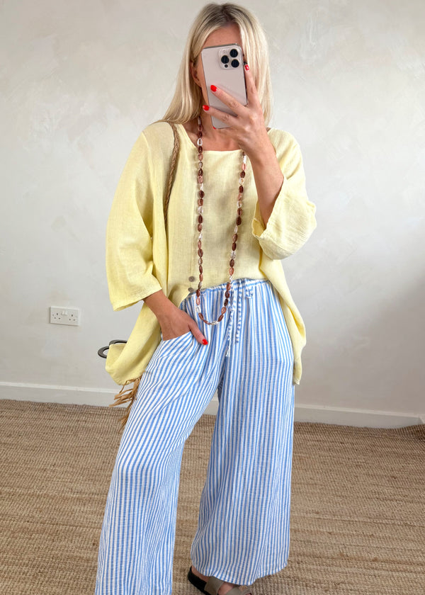 Ziggy striped trousers - sky blue