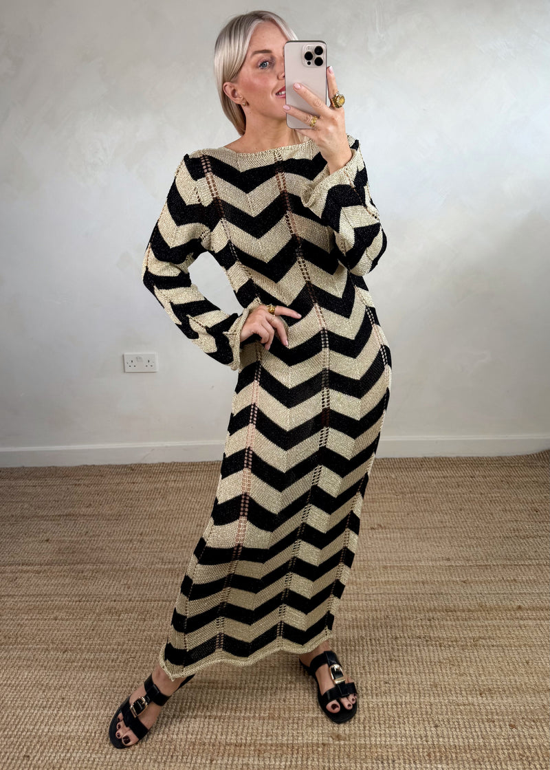 Zigzag maxi - black-The Style Attic