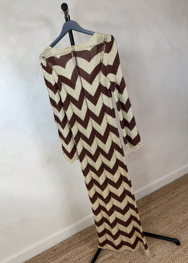 Zigzag maxi - chocolate-The Style Attic