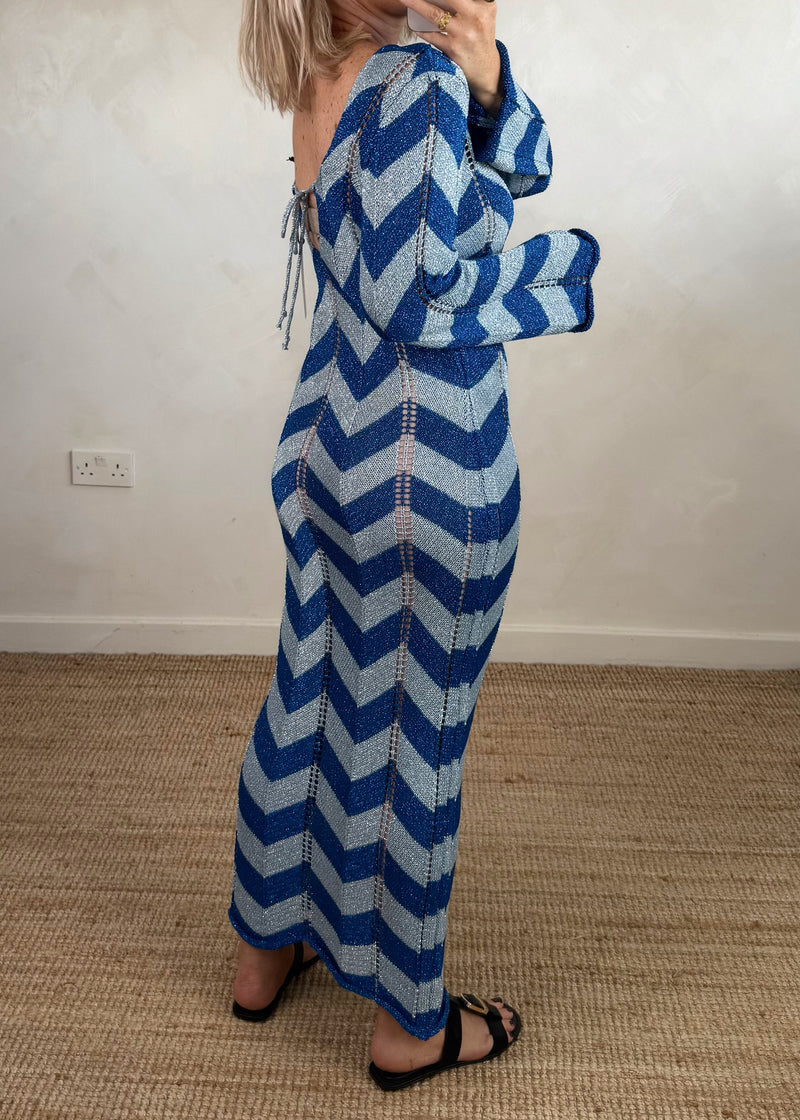 Zigzag maxi - cobalt-The Style Attic