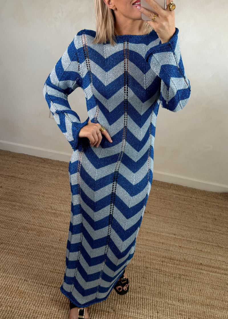 Zigzag maxi - cobalt-The Style Attic