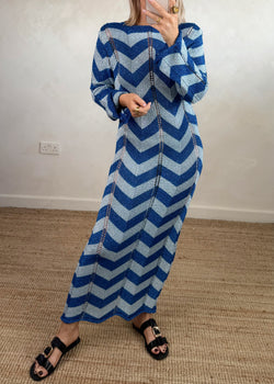 Zigzag maxi - cobalt-The Style Attic