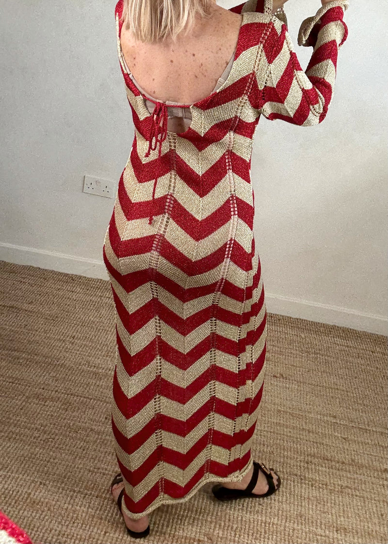 Zigzag maxi - red-The Style Attic