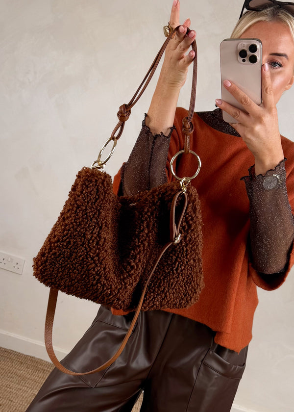 Zoe Borg & leather bag - tan-The Style Attic