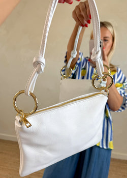 Zoe leather bag - white-The Style Attic