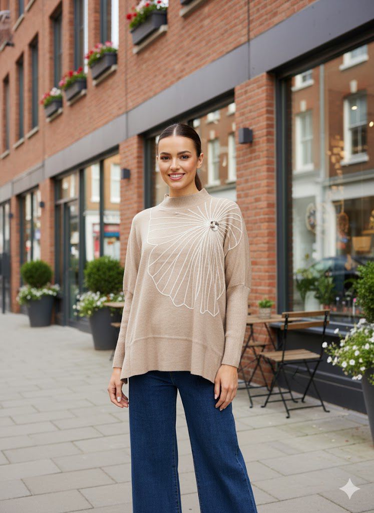 Flora Embroidered knit - mocha