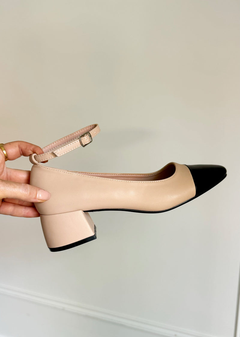 coco block heel - beige-The Style Attic